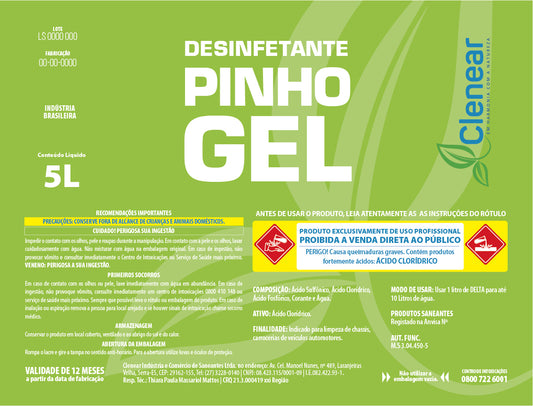 Desinfetante Pinho Gel Clenear