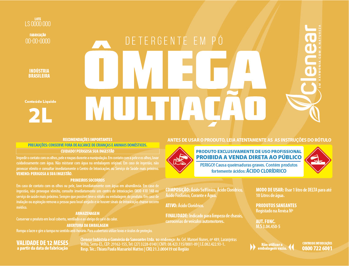 Detergente em Pó Omega Mutilação